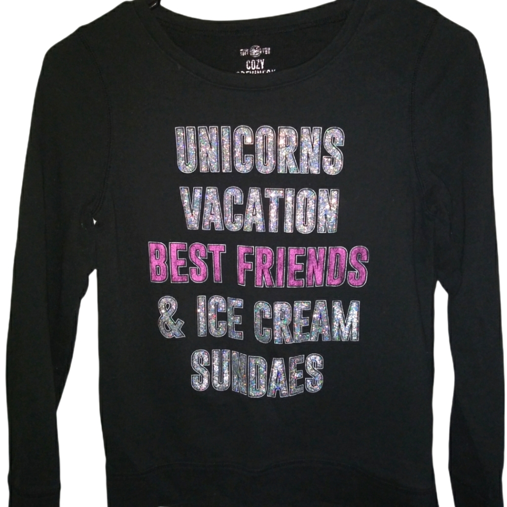 Girls SO Cozy Black Crewneck Sweatshirt- Size 12